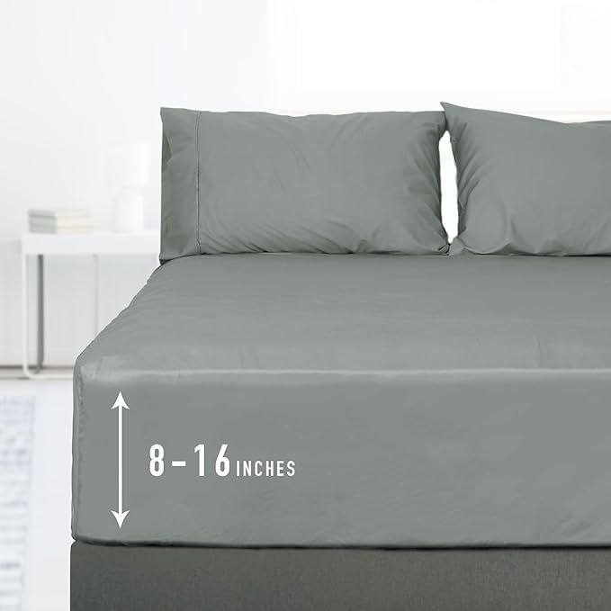 Sunflower King Fitted Sheet, 1-Piece Deep Pocket Fitted Bottom Sheet 16" by SunflowerHometexUS