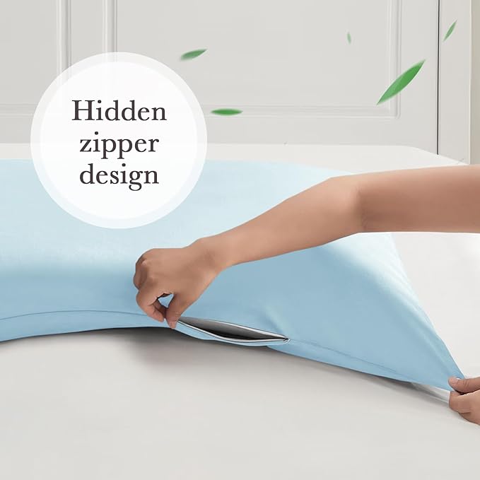 Curved Pillow Case King Size, Side Sleeper Pillow Cases Cover Cooling Rayon - Image 6