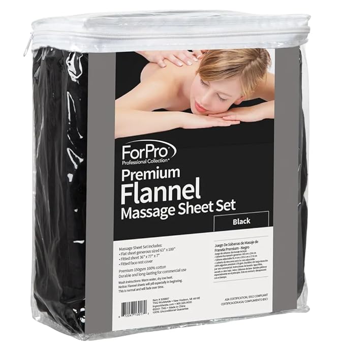 ForPro Professional Collection Premium Flannel 3-Piece Massage Sheet Set - Image 3