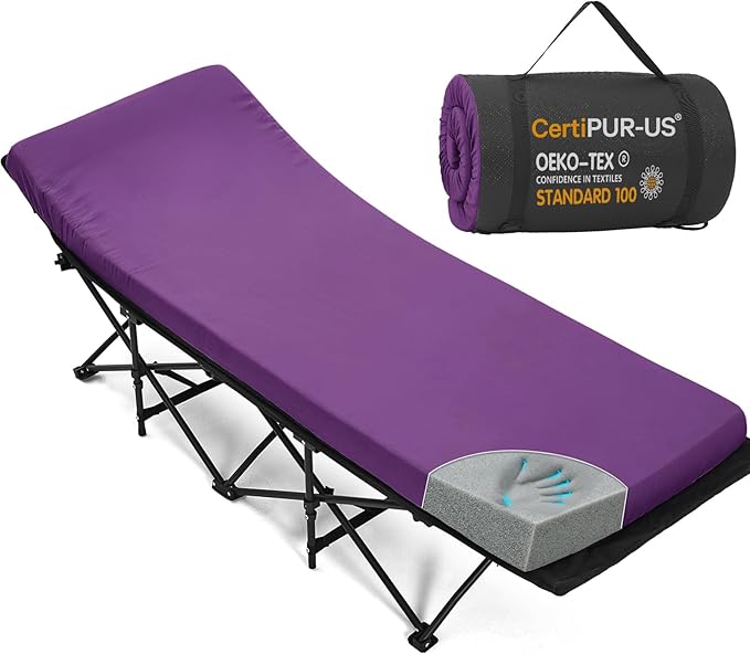 CYMULA Camping Cot Mattress 2in Memory Foam Sleeping Pad, Soft Warm Non-Slip by CYMULA