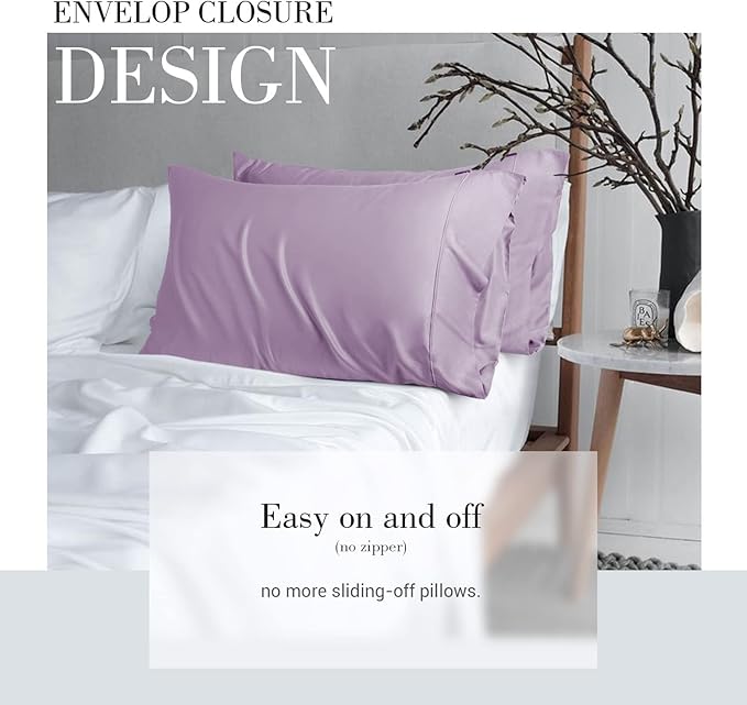 WishSmile Cooling Queen Pillowcases Set of 2 Breathable Cool Silky Soft Rayon - Image 3