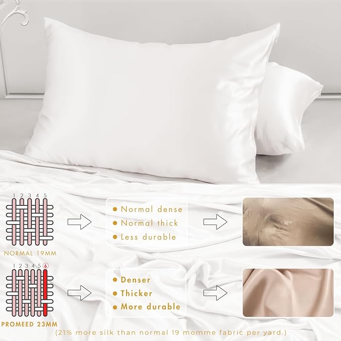 PROMEED 100% Mulberry Silk Pillowcases 2 Pack King Size, 23 Momme 6A+ Grade - Image 5