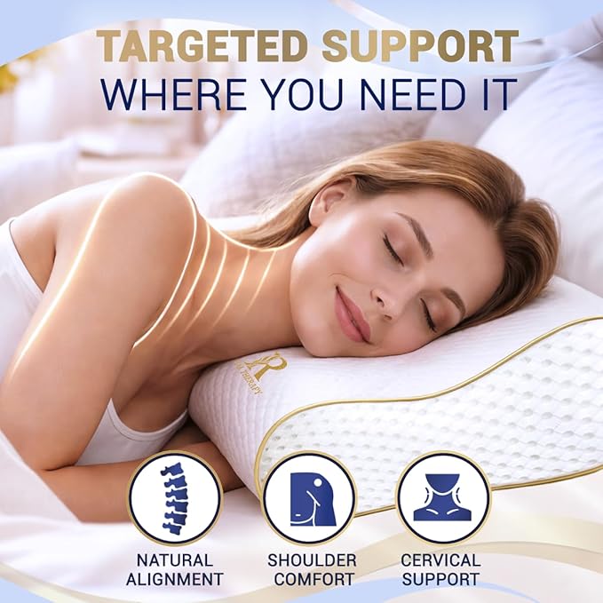 Cervical Memory Foam Pillow- 4-Layer Adjustable King Size Contour Design - Image 3