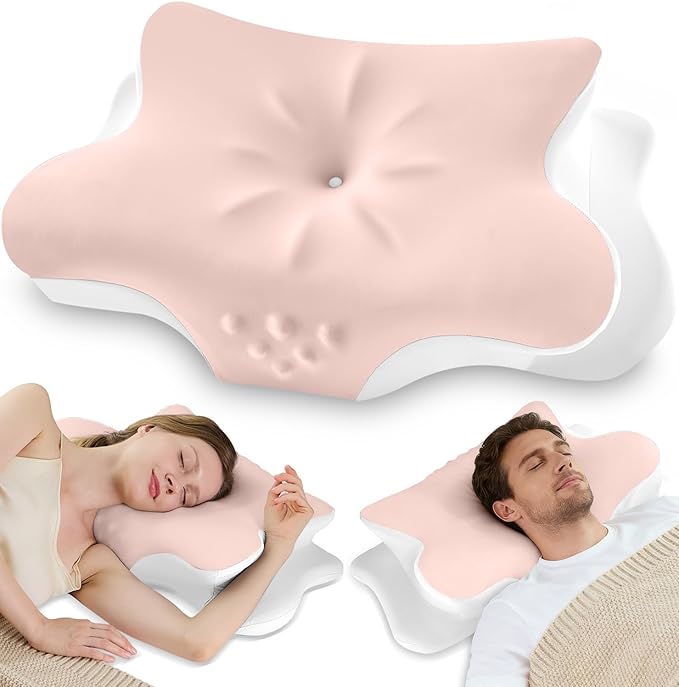 Cervical Neck Pillow for Pain Relief – Ergonomic Memory Foam Pillow for Side by VJASD