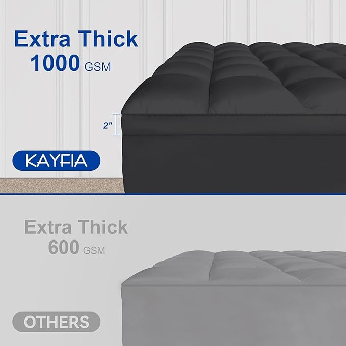 KAYFIA Twin Mattress Topper, Extra Thick Mattress Pad Cover - Image 2