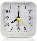 Lamisola Small White Kids Desk Battery Alarm Clock, Analog Travel Clock by AlarmClock