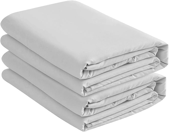 Microfiber 2 Queen Light Gray Fitted Bottom Bed Sheets 1800 Ultra Soft by DestinyCrescentBedding