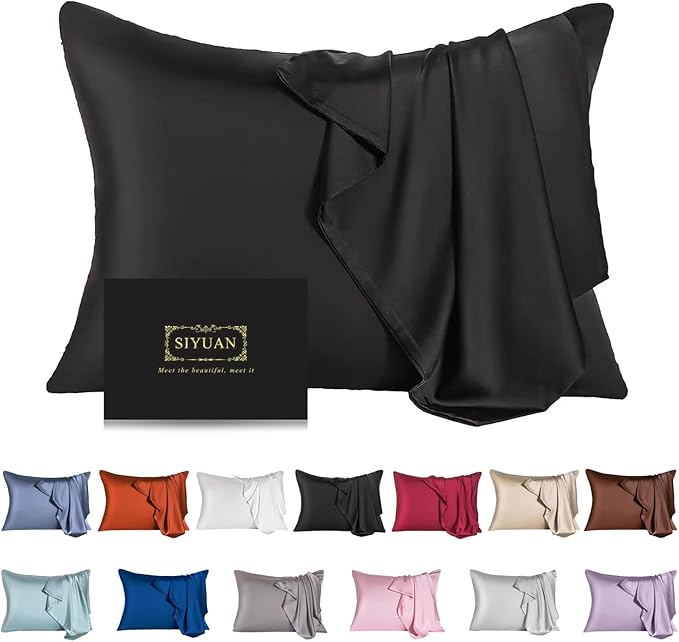 Mulberry Silk Pillowcase for Hair and Skin, King Size Cooling Silk Pillow Case by SIYUAN