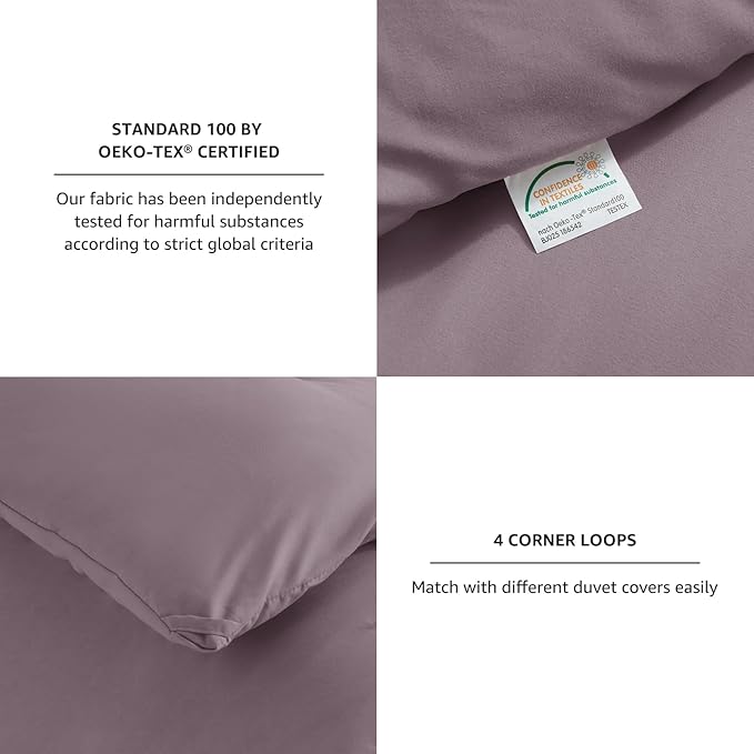 CozyLux Oversized Queen Comforter Set Dusty Purple, 3 Pieces 98x98 Solid - Image 4