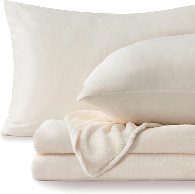 BEDELITE Flannel Sheets Full Size White by BEDELITE