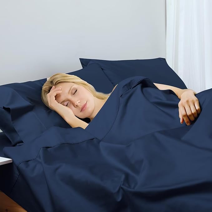 2-Pack Cotton TwinXL Flat Sheet Only, 600 Thread Count 100% Egyptian Cotton Top - Image 6