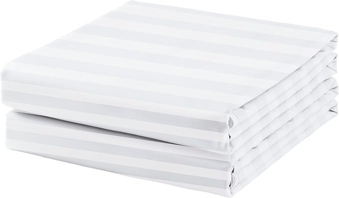 2-Pack Cotton TwinXL Flat Sheet Only, 600 Thread Count 100% Egyptian Cotton Top by ZaizaiHome