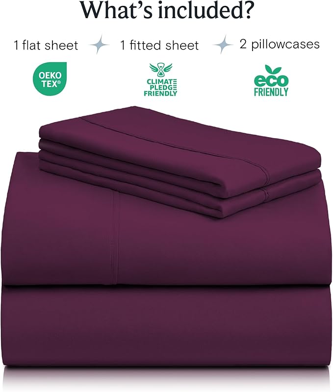 LuxClub 4 PC Full Sheet Set, Breathable Luxury Bed Sheets, Deep Pockets 18" - Image 2