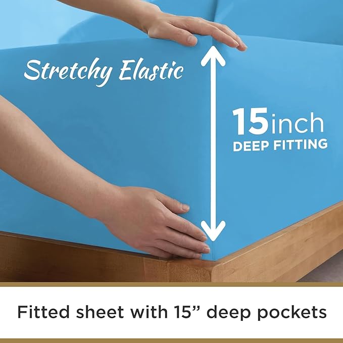 Microfiber 2 Twin XL Fitted Bottom Bed Sheets 1800 Ultra Soft and Comfy - Image 7
