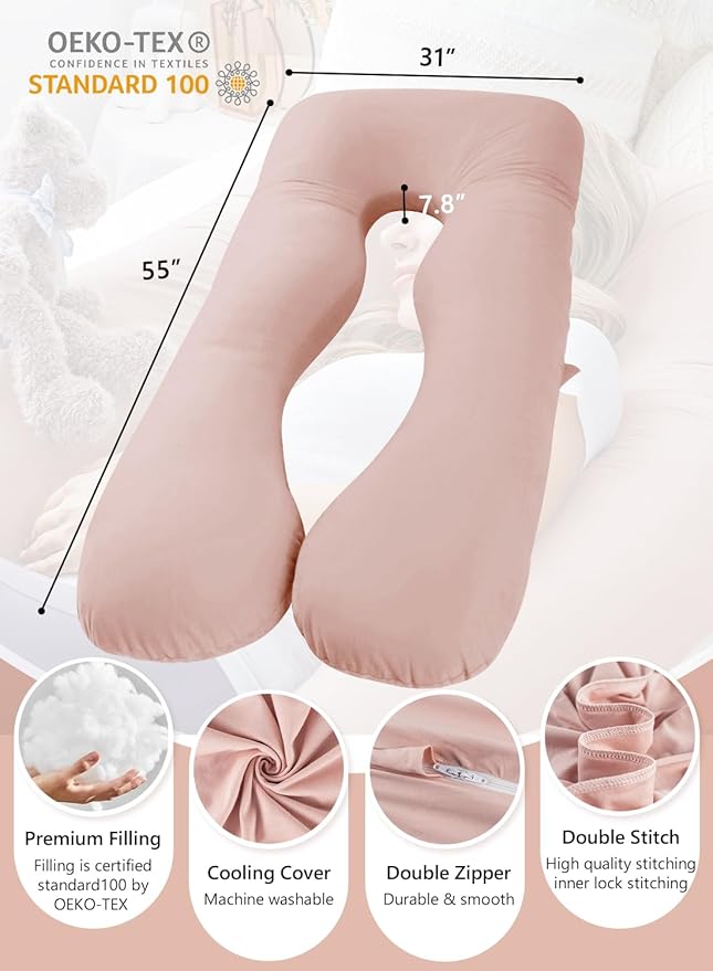 Meiz Cooling Pregnancy Pillows for Sleeping, Maternity Body Pillow for Pregnant - Image 5