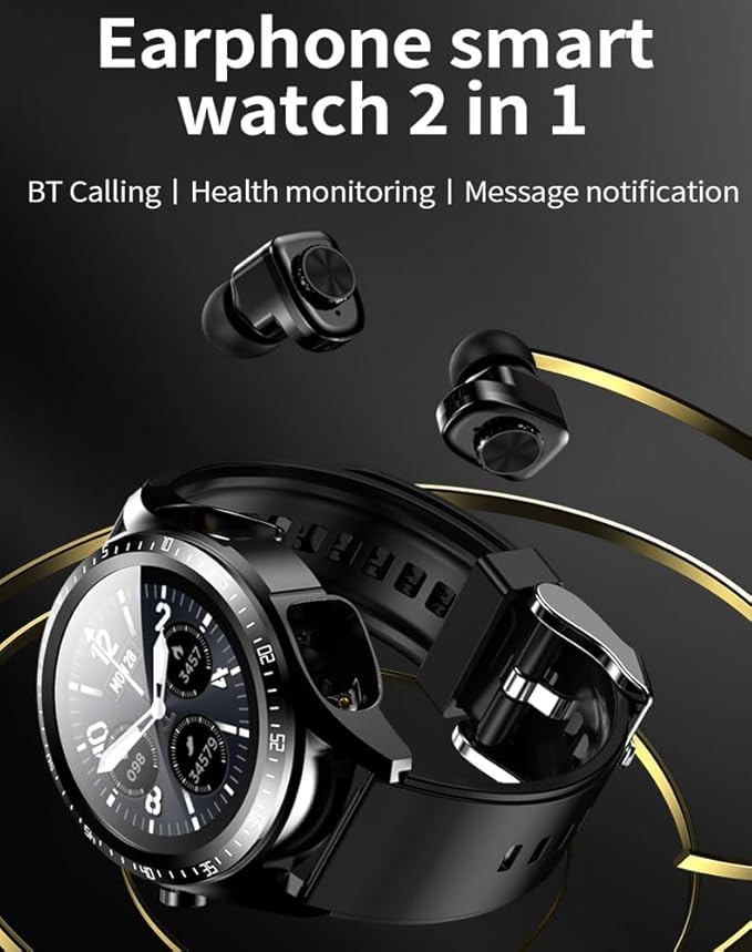 Smart Watch with Earbuds, 2 in 1 Bluetooth Smartwatch - Image 2