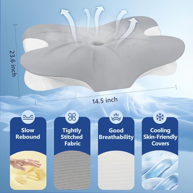 Cervical Neck Pillow for Neck Pain Relief and Sleeping, Ergonomic Contour Neck - Image 4
