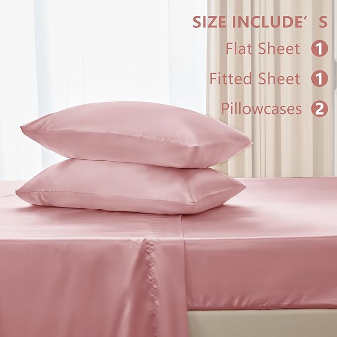 CozyLux Satin Sheets Queen Size Bed Set - Image 6