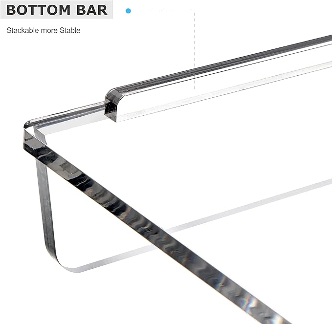 2 Pack- Stackable Paper Letter Tray, Enlarged A4 File Desk Organizer Acrylic Desk Organizers and Accessories Sorter Tray, Clear Workspace Office Supplies Organizers, 13.78inx9.25inx3.62in-DeskoryOffice