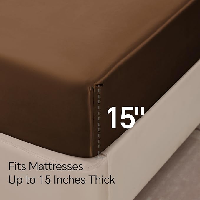 BEDELITE Satin Fitted Sheet and Pillowcases Set, Luxury Soft Similar to Silk - Image 5