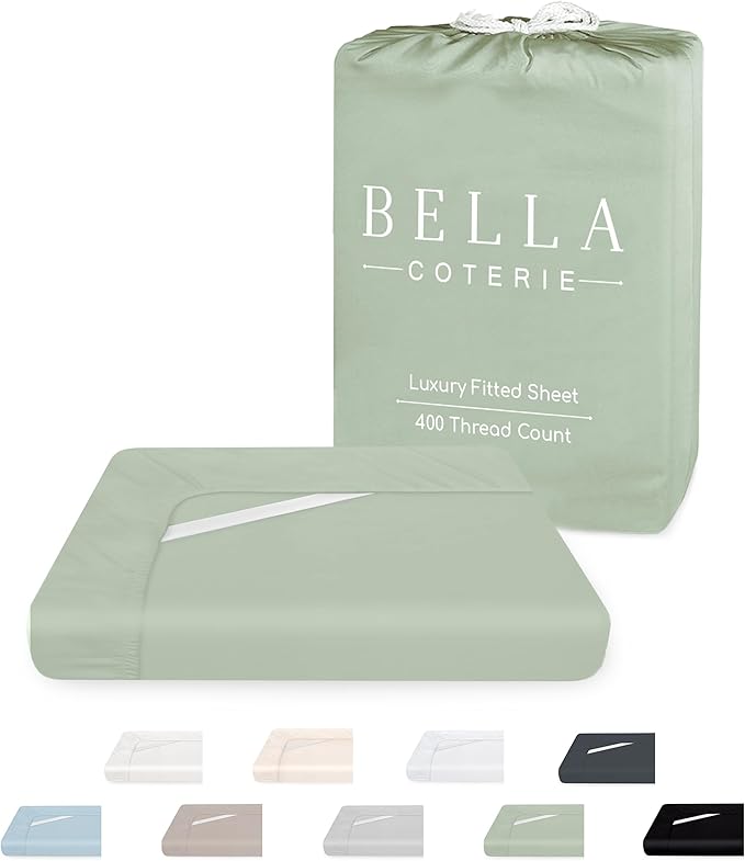 Bella Coterie Luxury Bamboo Viscose Queen Size Fitted Sheet Only | 100% by BC