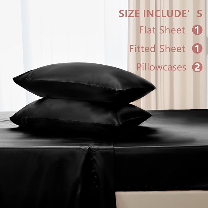 CozyLux Satin Sheets Queen Size Bed Set - Image 6