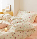 Nayoroom Strawberry Duvet Cover Set Twin Size Girls Cute Pink Strawberries by Nayoroom