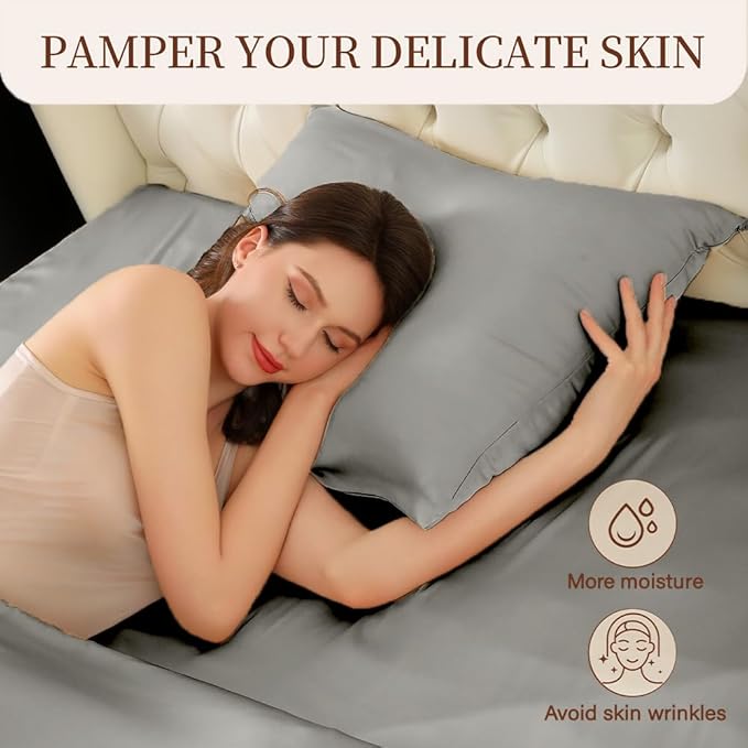 2 Pack Mulberry Silk Pillowcase - Image 3