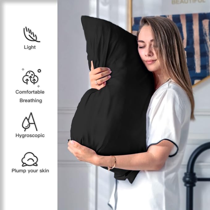 Mulberry Silk Pillowcase for Hair and Skin Standard Size 20"X 26" Pillow Case - Image 3