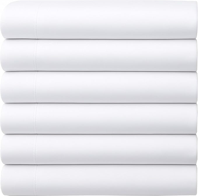 GOLD TEXTILES King Flat Sheet 6 Pack – Brushed Microfiber Top Sheets by GOLDTEXTILES