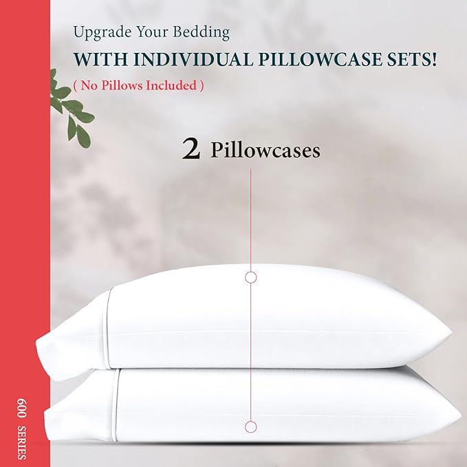100% Egyptian Cotton King Pillow Case Set of 2 - Image 3