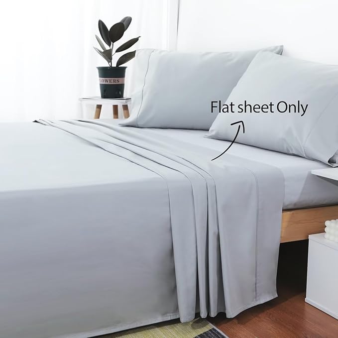 2-Pack Cotton Full Flat Sheet Only, 600 Thread Count 100% Egyptian Cotton Top - Image 2