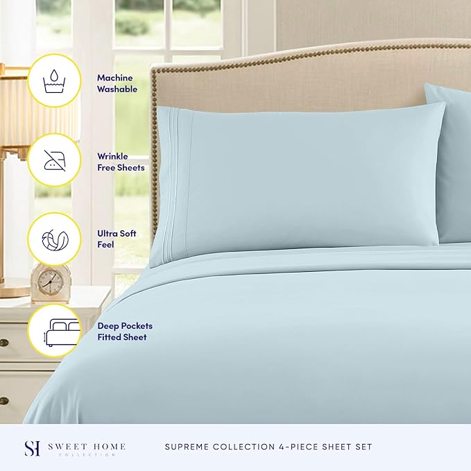 Twin XL Sheets - Breathable Luxury Sheets - 1800 Supreme Collection Extra Soft - Image 2