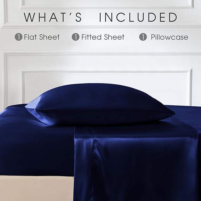 FreshCulture Satin Sheets Twin Size Bed Set - Image 3