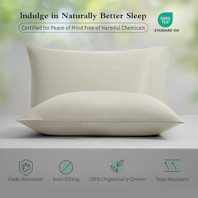 Cooling Pillowcases Standard Size Set of 2, Viscose Derived from Bamboo - Image 3