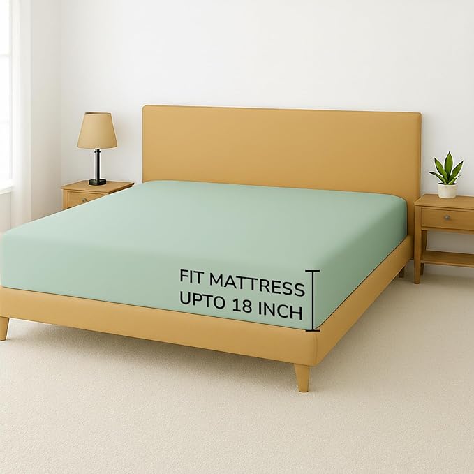 Feather & Stitch Fitted Bottom Sheet Only Twin Size 500 TC-1 Piece 100% Cotton - Image 5
