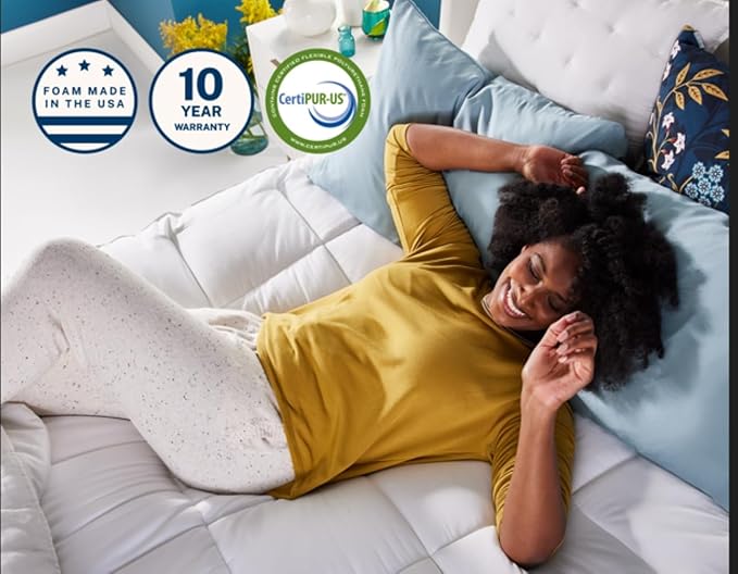 Sleep Innovations Dual Layer 4 Inch Memory Foam Mattress Topper, Queen Size - Image 6