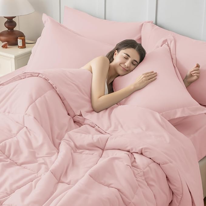 JOLLYVOGUE Twin Comforter Set, Ultra-Soft Bed in a Bag Twin Size 5 Pieces - Image 6