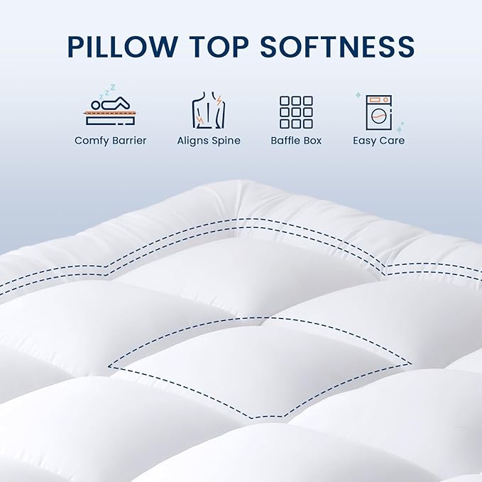 YUGYVOB Queen Mattress Topper Extra Thick, and Breathable Mattress Pad 8-21" - Image 2
