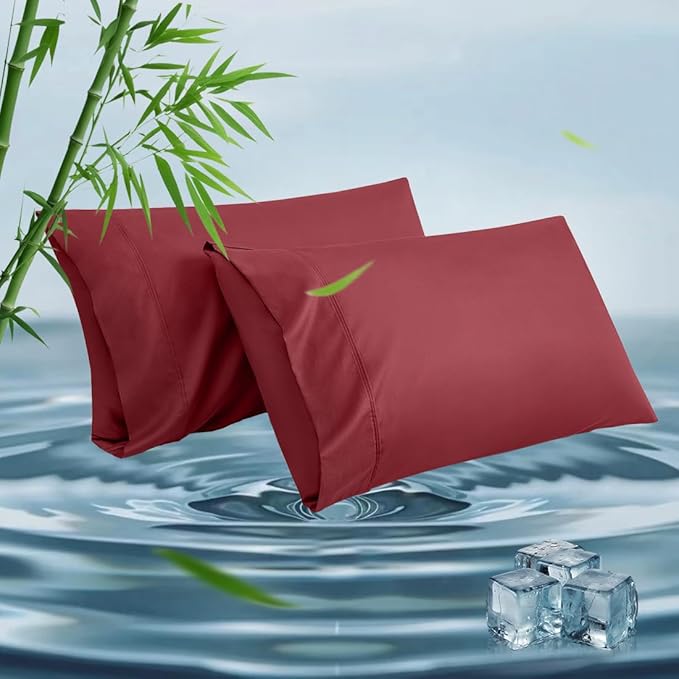 Queen Pillowcases, Cooling Viscose from Bamboo Pillow Covers by ParkdenyMattressProtector
