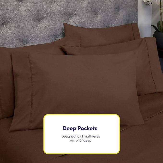 Queen Sheets Brown - Image 5
