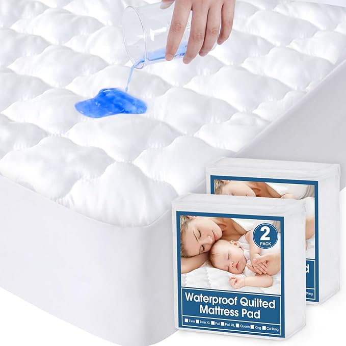 SPRINGSPIRIT Waterproof 2 Pack Cot Mattress Pad/Topper 30'' x 75'', Breathable by SpringspiritBedding