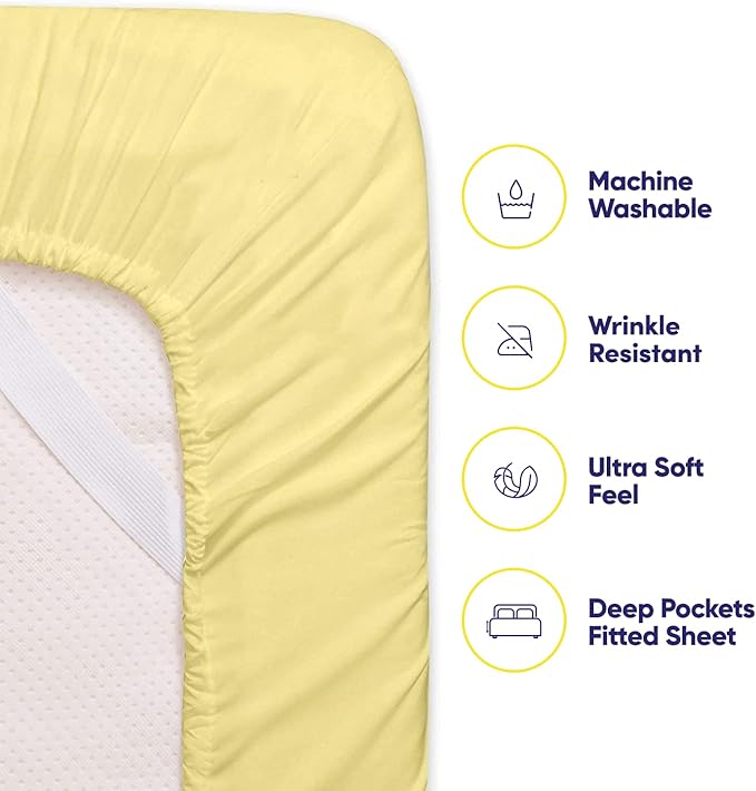 RV Queen Sheets Pale Yellow - Image 3