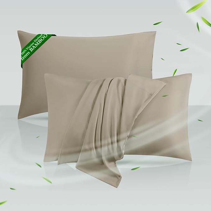 Cooling Pillowcases King Size Set of 2, Viscose Derived from Bamboo by HOTSLEEPERSHEETS