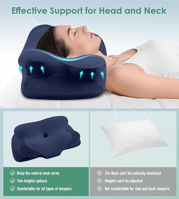 DONAMA Cervical Pillow for Sleeping, Contour Memory Foam Pillow for Neck and - Image 6