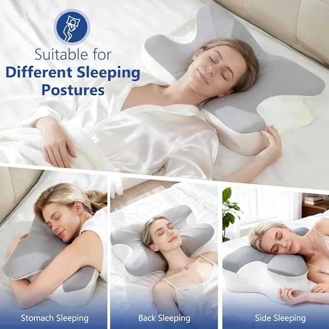 Cervical Neck Pillow for Neck Pain Relief and Sleeping, Ergonomic Contour Neck - Image 5