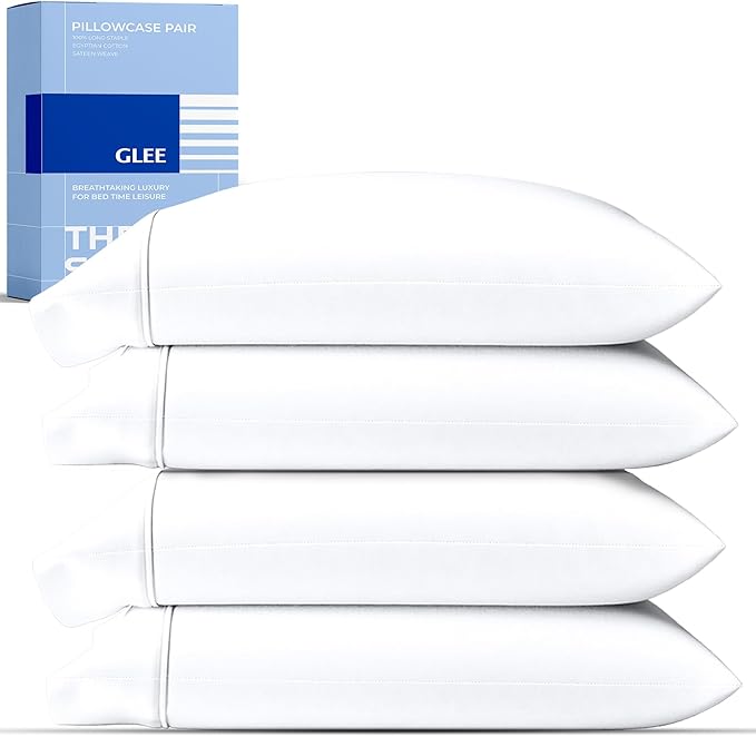 Thread Spread 100% Cotton Pillow Cases Queen Size Set of 4 by THREADSPREAD