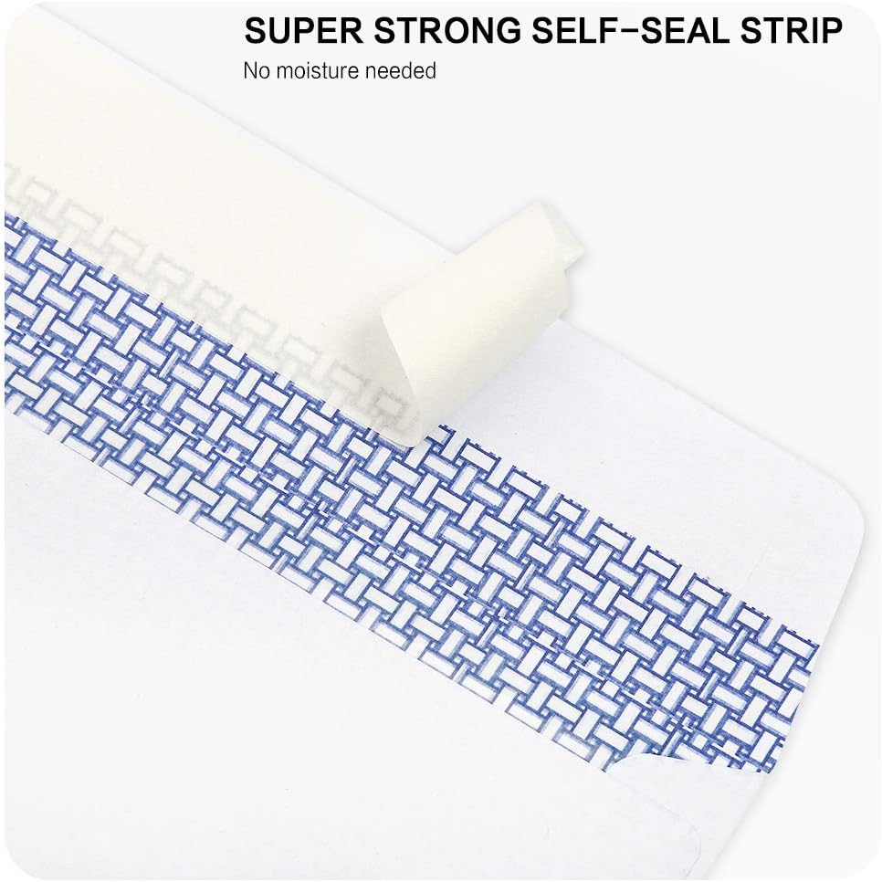 #8 Double Window Security Check Envelopes, No.8 Double Window Bussiness Envelopes Designed for QuickBooks Checks - Computer Printed Checks - 3 5/8 X 8 11/16 (NOT for INVOICES) - 24 LB - 500 PACK