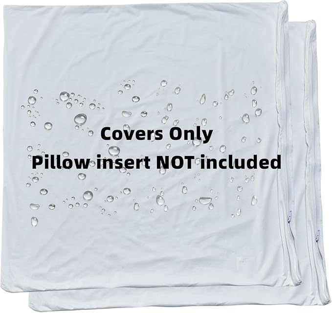 Feather Proof Pillow Protectors 22x22 Pack of 2 Waterproof Soft Bamboo Viscose - Image 2