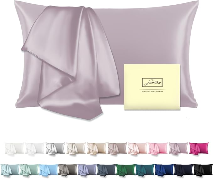 Mulberry Silk Pillowcase for Hair and Skin Standard Size 20"X 26" Pillow Case by Suatien